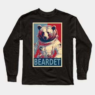 Space Beardet Funny Astronaut Bear HOPE Long Sleeve T-Shirt